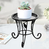 Maxbell Plant Stand Detachable Tray Flower Pot Holder Stand for Patio Balcony Office Black