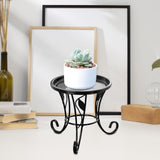 Maxbell Plant Stand Detachable Tray Flower Pot Holder Stand for Patio Balcony Office Black