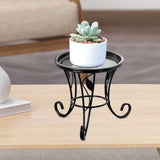 Maxbell Plant Stand Detachable Tray Flower Pot Holder Stand for Patio Balcony Office Black