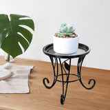 Maxbell Plant Stand Detachable Tray Flower Pot Holder Stand for Patio Balcony Office Black