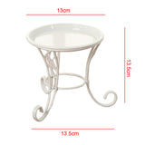 Maxbell Plant Stand Detachable Tray Flower Pot Holder Stand for Patio Balcony Office White