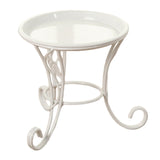 Maxbell Plant Stand Detachable Tray Flower Pot Holder Stand for Patio Balcony Office White