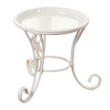 Maxbell Plant Stand Detachable Tray Flower Pot Holder Stand for Patio Balcony Office White