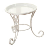 Maxbell Plant Stand Detachable Tray Flower Pot Holder Stand for Patio Balcony Office White