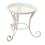 Maxbell Plant Stand Detachable Tray Flower Pot Holder Stand for Patio Balcony Office White