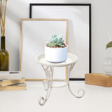 Maxbell Plant Stand Detachable Tray Flower Pot Holder Stand for Patio Balcony Office White