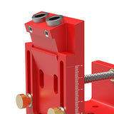 Maxbell Pocket Hole Jig Set Portable Aluminum Alloy Pocket Dowel Hole Jig System Set Red