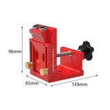 Maxbell Pocket Hole Jig Set Portable Aluminum Alloy Pocket Dowel Hole Jig System Set Red