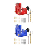 Maxbell Pocket Hole Jig Set Portable Aluminum Alloy Pocket Dowel Hole Jig System Set Red