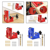 Maxbell Pocket Hole Jig Set Portable Aluminum Alloy Pocket Dowel Hole Jig System Set Red