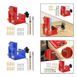 Maxbell Pocket Hole Jig Set Portable Aluminum Alloy Pocket Dowel Hole Jig System Set Red