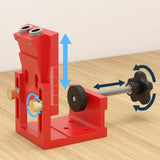 Maxbell Pocket Hole Jig Set Portable Aluminum Alloy Pocket Dowel Hole Jig System Set Red