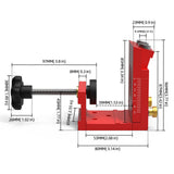 Maxbell Pocket Hole Jig Set Portable Aluminum Alloy Pocket Dowel Hole Jig System Set Red