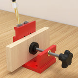 Maxbell Pocket Hole Jig Set Portable Aluminum Alloy Pocket Dowel Hole Jig System Set Red