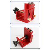 Maxbell Pocket Hole Jig Set Portable Aluminum Alloy Pocket Dowel Hole Jig System Set Red