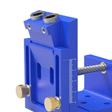 Maxbell Pocket Hole Jig Set Portable Aluminum Alloy Pocket Dowel Hole Jig System Set Blue