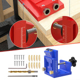 Maxbell Pocket Hole Jig Set Portable Aluminum Alloy Pocket Dowel Hole Jig System Set Blue