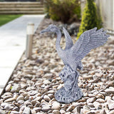 Maxbell Garden Crane Statue Craft Gift Crane Figurine for Landscape Bedroom Bookcase