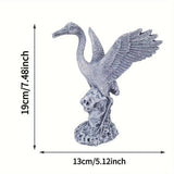 Maxbell Garden Crane Statue Craft Gift Crane Figurine for Landscape Bedroom Bookcase