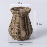 Maxbell Woven Vase Art Vase Rustic Flower Vase for Bathroom Home Decor Table Style D