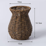 Maxbell Woven Vase Art Vase Rustic Flower Vase for Bathroom Home Decor Table Style E