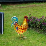Maxbell Rooster Statue Crafts Metal Figurine for Office Fireplace Table Centerpieces Gold