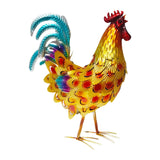 Maxbell Rooster Statue Crafts Metal Figurine for Office Fireplace Table Centerpieces Gold