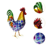 Maxbell Rooster Statue Crafts Metal Figurine for Office Fireplace Table Centerpieces Blue