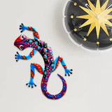 Maxbell Gecko Figurine Bedroom Creative Colorful Modern Outdoor Gecko Wall Sculpture red