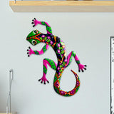 Maxbell Gecko Figurine Bedroom Creative Colorful Modern Outdoor Gecko Wall Sculpture pink