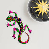 Maxbell Gecko Figurine Bedroom Creative Colorful Modern Outdoor Gecko Wall Sculpture pink