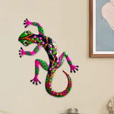 Maxbell Gecko Figurine Bedroom Creative Colorful Modern Outdoor Gecko Wall Sculpture pink