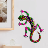 Maxbell Gecko Figurine Bedroom Creative Colorful Modern Outdoor Gecko Wall Sculpture pink