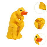 Maxbell Miniature Garden Figurine Resin Sculpture Desk Bookshelf Thinker Duck Statue