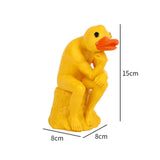 Maxbell Miniature Garden Figurine Resin Sculpture Desk Bookshelf Thinker Duck Statue