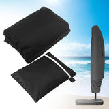 Maxbell Patio Umbrella Parasol Cover Black with Inner Silver Coating Layer Dustproof 190x30x50cm
