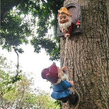 Maxbell Climbing Garden Gnome Figurines Cute Friends Gift for Tabletop Outdoor Porch