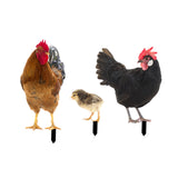 Maxbell 3x Chicken Statue Stakes Lifelike Chicken Statue for Home Backyard Farmhouse