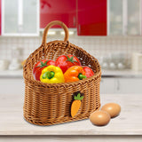 Maxbell Hanging Wall Fruit Vegetable Basket Organizer for Magazines Fruits Farmhouse brown