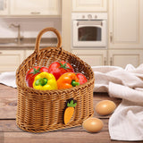 Maxbell Hanging Wall Fruit Vegetable Basket Organizer for Magazines Fruits Farmhouse brown