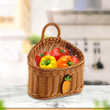 Maxbell Hanging Wall Fruit Vegetable Basket Organizer for Magazines Fruits Farmhouse brown
