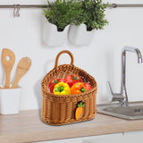Maxbell Hanging Wall Fruit Vegetable Basket Organizer for Magazines Fruits Farmhouse brown