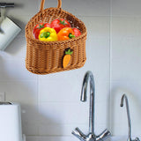 Maxbell Hanging Wall Fruit Vegetable Basket Organizer for Magazines Fruits Farmhouse brown
