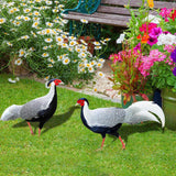 Maxbell 2Pcs Chicken Animal Statue Stakes for Porch Patio Home Outdoor Chicken Decor