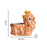 Maxbell Dog Figurine Flower Pot Creative Tabletop Ornament for Bedroom Office Garden