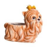 Maxbell Dog Figurine Flower Pot Creative Tabletop Ornament for Bedroom Office Garden