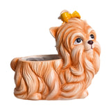 Maxbell Dog Figurine Flower Pot Creative Tabletop Ornament for Bedroom Office Garden