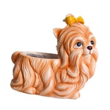 Maxbell Dog Figurine Flower Pot Creative Tabletop Ornament for Bedroom Office Garden