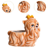 Maxbell Dog Figurine Flower Pot Creative Tabletop Ornament for Bedroom Office Garden