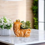 Maxbell Dog Figurine Flower Pot Creative Tabletop Ornament for Bedroom Office Garden